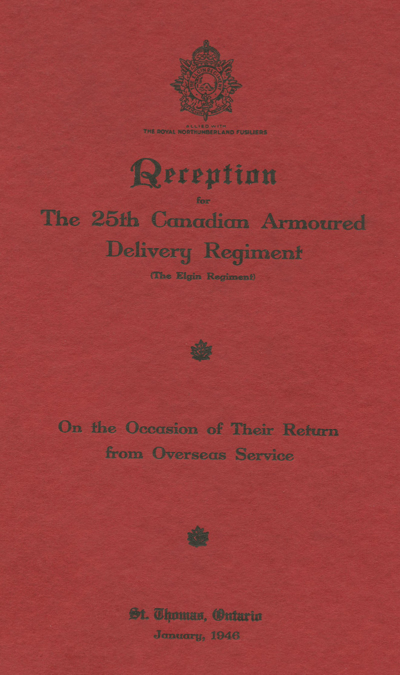Elgin Regiment Repatriation Reception, January, 1946